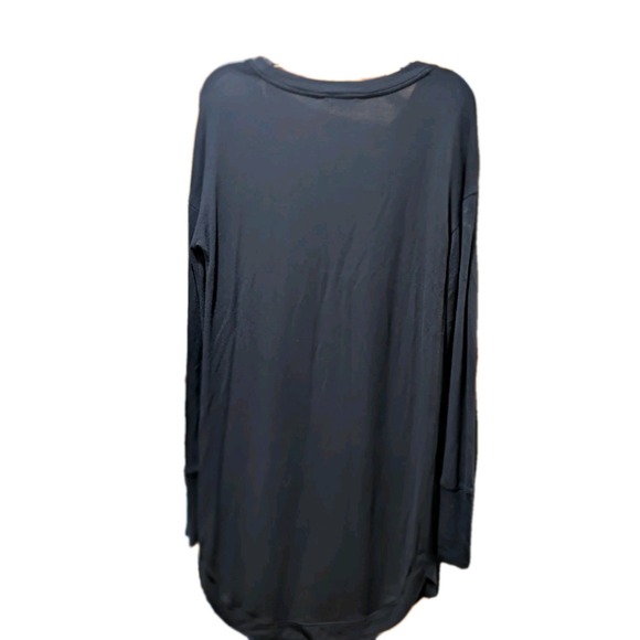 Athleta Dress-Black Modal Knit Long Sleeve Pullover Thumb Holes Curved Hem Small - Picture 5 of 11